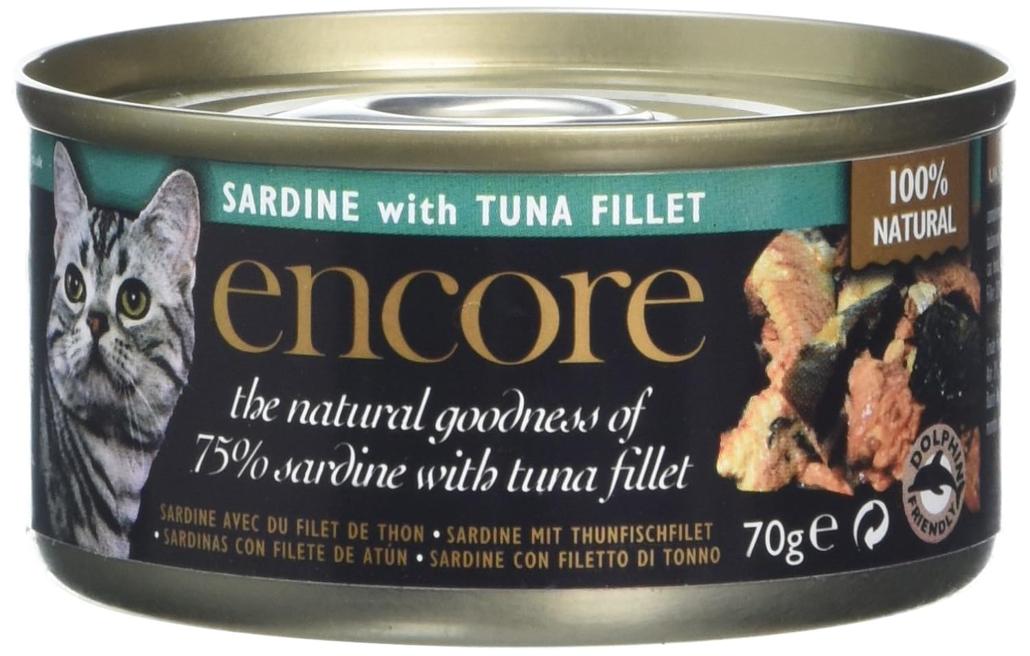 Encore 100 Natural Cat Food Sardine with Tuna 16 x 70g Tins Amazon.co