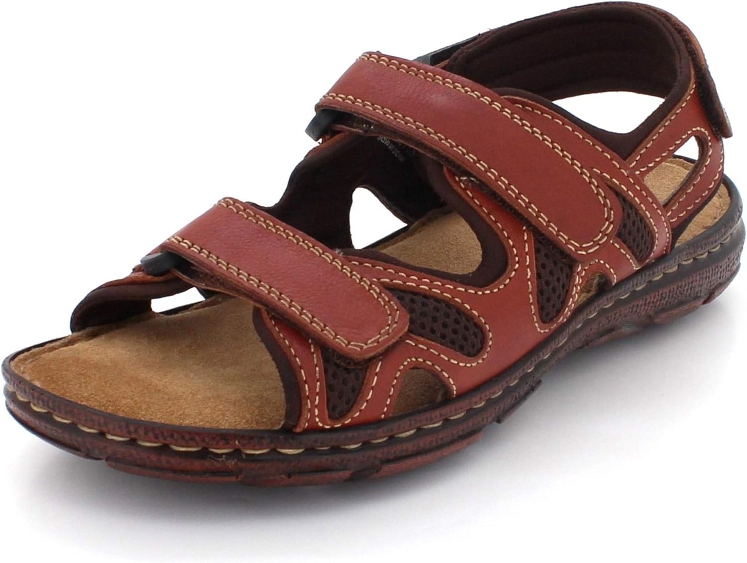 Mens Gents Open Toe Easy Summer Beach Comfort VelcroClosure Flats