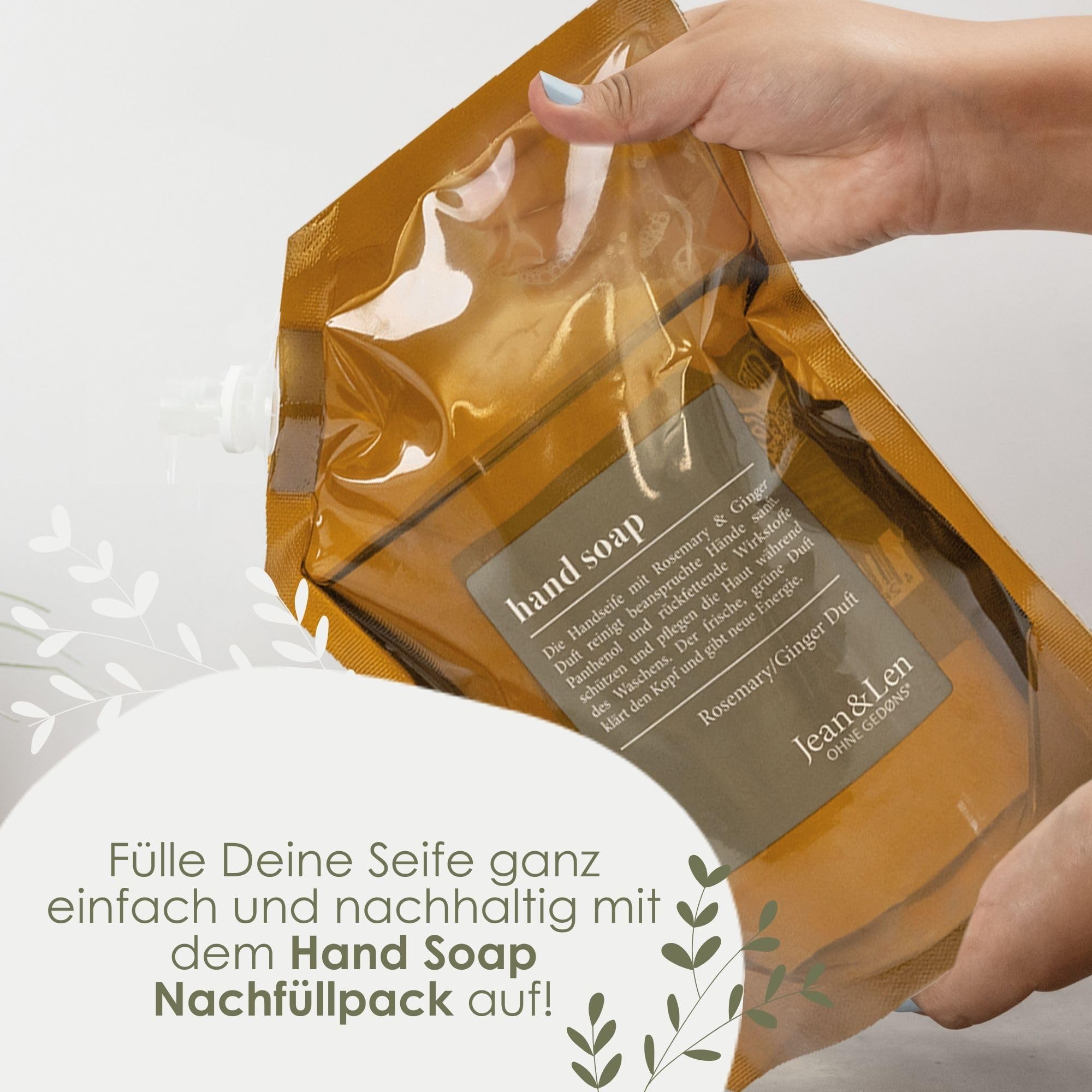 Jean & Len Handseife Rosemary & Ginger, ohne Parabene, 250 ml 6