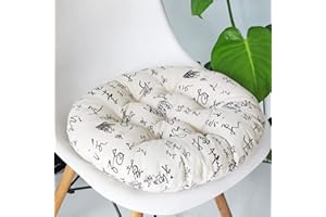 vctops Bohemian Soft Round Chair Pad Garden Patio Home Kitchen Office Seat Cushion Calligraphy Diameter 16"