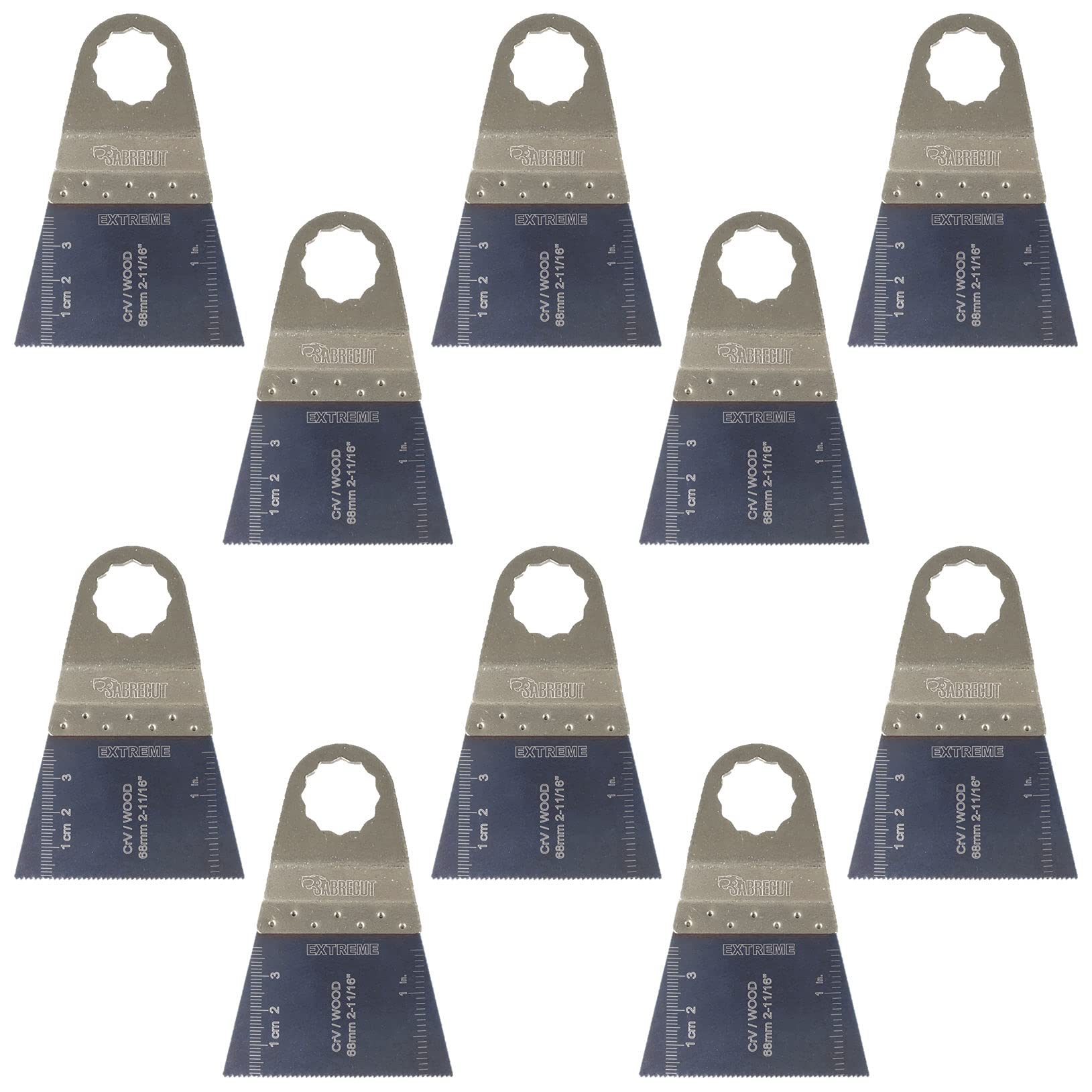 10 x SabreCut SC65F_10 65mm Fine Tooth Wood Blades Compatible with Fein SuperCut and Festool Vecturo (Non-StarLock) Oscillating Multitool Multi Tool Accessories
