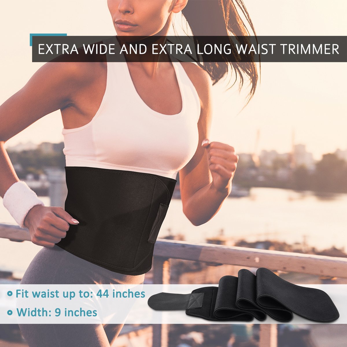 Waist Trimmer Belt, OMorc Adjustable Belly Fat Burner, Abdominal Weight
