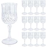 CHLJAR 7 Oz Clear Plastic wine glasses, plastic goblets for parties, White Wine Glasses, plastic water goblets Wedding Office, Bars, cocktail (12, transparent)