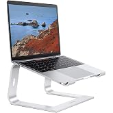 OMOTON Laptop Stand, Detachable Mount for MacBook Air/Pro Dell HP Silver | 11-17" Laptop Holder for Desk, Notebook Computer M