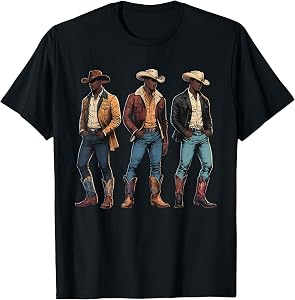 Melanin Cowboy Western African American Black History Month T-Shirt