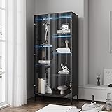 Maupvit Glass Display Cabinet with Led
