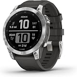 Garmin fenix 7 Multisport GPS Watch Silver Graphite Band Renewed 1.3in