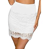 Lovasy Half Slips for Women Under Dress Floral Lace Slip Skirt Anti-static Short Underskirt for Dresses Skirt S-XXL