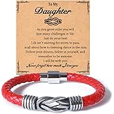 Kamwish Gifts for Grandson/Son/Brother Bracelet Inspirational Wristband Leather Birthday Gifts for Boys Men