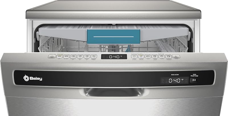 - Lavavajillas de libre instalación, 60 cm de ancho, Tercera bandeja para cubiertos, Home Connect, 13 servicios, Media Carga, acero antihuellas, 3VS6362IA