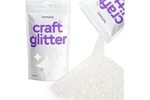Hemway Craft Glitter 100g - White Iridescent | Ultrafine Metallic Sequin Flakes for Halloween Resin & Epoxy Crafts | Supplies
