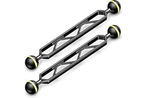 Sea frogs Double Ball Arm Essential Underwater Photography Gear Lighting System Aluminum Alloy Diving Equipment Accessory Lightweight Arms (8.0" Double Ball Arm, 2pcs)