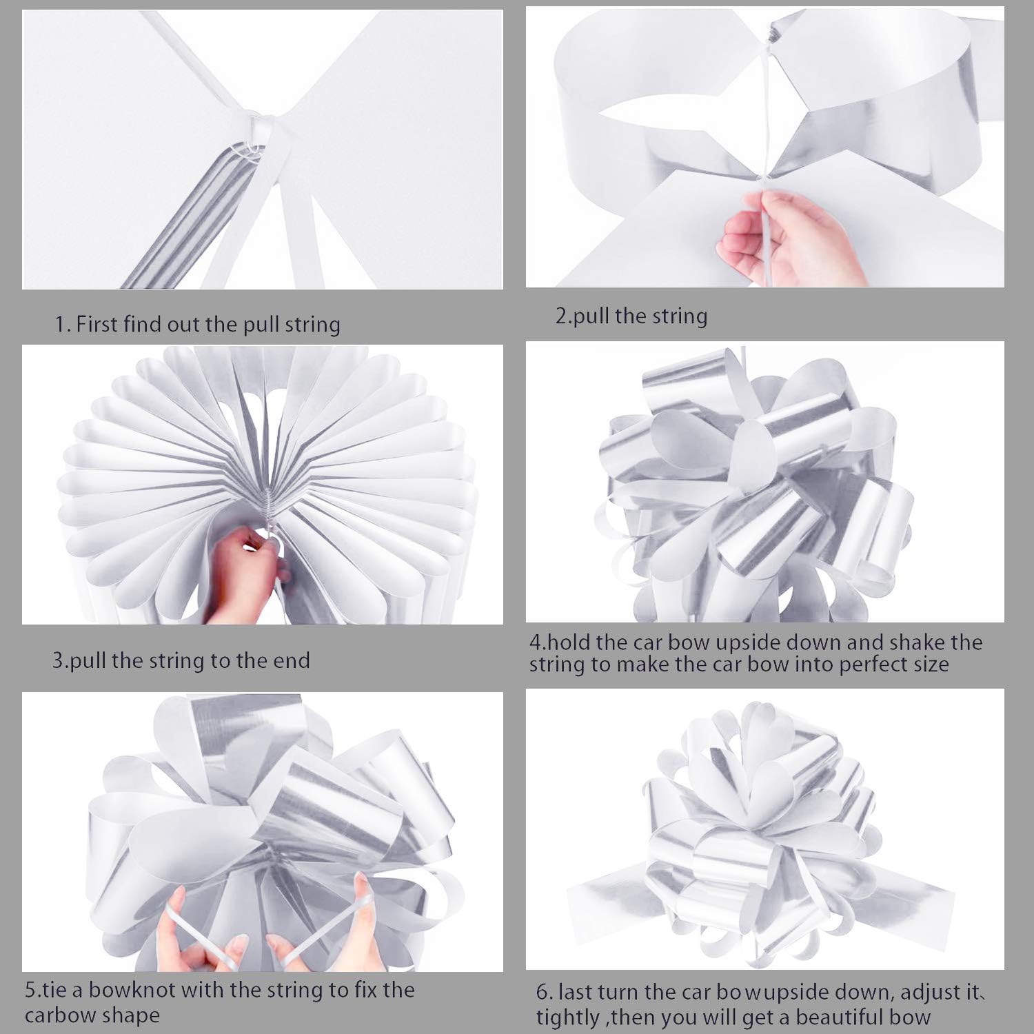 20 Inches Car Bow Pull White Car Present Wrapping Bow - Image 4