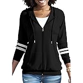 Nimsruc Zip Up Hoodies For Women Long Sleeve Casual