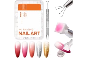 Gellaktik 100PCS Nail Art Sponges With Grabbing Pen for Ombre, Professional Soft Sponge Applicators for Gradient & Aura Nails, Gel Manicure Tools with Metal Pickup Pen, Salon & Home DIY Nail Supplies