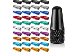 40 Pcs French Style Valve Cap Valve Cap Anodized Machined Aluminum Alloy Bicycle Tire Valve Caps Dust Covers,10 Colors