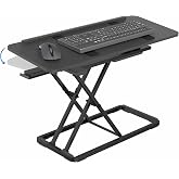 VIVO Black 30 inch Tilting Keyboard Height Adjustable Riser, Desk-TKR1 | Scissor Lift Keyboard and Mouse Riser, Height Adjustable Laptop Desk, Ergonomic Sit Stand Workstation