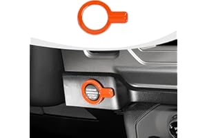 RAZPOY for Bronco Push Start Button Cover, Engine Start Stop Button Trim Compatible with 2021-2023 Ford Bronco Interior Accessories, Orange