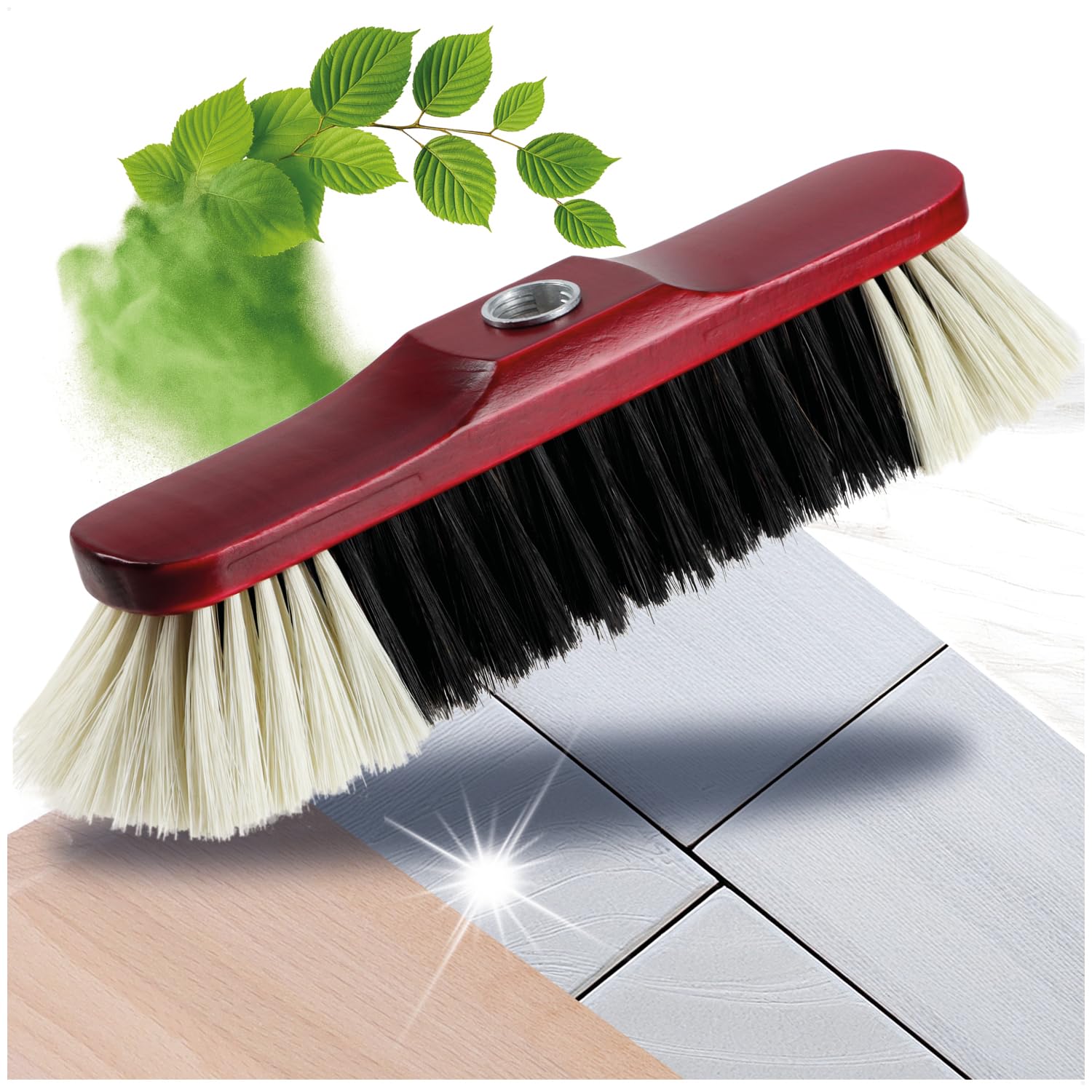 COM-FOUR® Outdoor brush heavy duty - House broom with horsehair mixture - Garden broom - Furwell pet hair broom - Garden brush, approx. 30 cm (Room broom - 01 pieces)