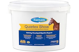 Farnam Quietex Show Pellets, Helps Keep Horses Calm & Relaxed That Become Nervous in The Show Ring 3.75 lbs.