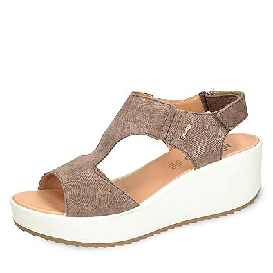 IGI&CO 3173477 DCD 31734 Damen Sportive Keilsandalette Veloursleder Gummizug