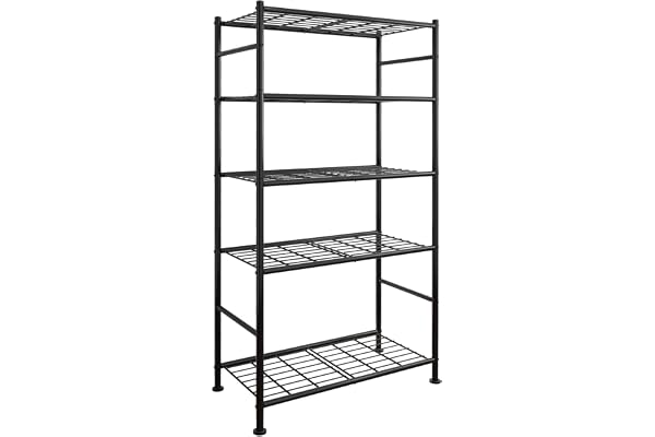 Sakugi 5 Tier Shelf - Heavy Duty Metal Storage Shelves with Adjustable Leveling Feet, Large Capacity Shelving Unit with Multi