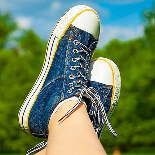 DELELE Pair Round Boot Laces Outdoor Hiking Walking Shoelaces Sapphire  Black Striped Shoe Lace Work Shoe Str