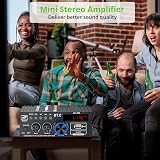 LiNKFOR Bluetooth 5.0 Stereo Amplifier 40W+40W USB SD AUX RCA Remote LCD view 5