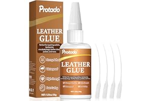 Protado Leather Glue, 35g Heavy Duty Super Strong Clear Glue, Waterproof Flexible Adhesive for Leather Bonding, Repair, Shoes, Bags, Sofas, Belts, Crafts, DIY Kits