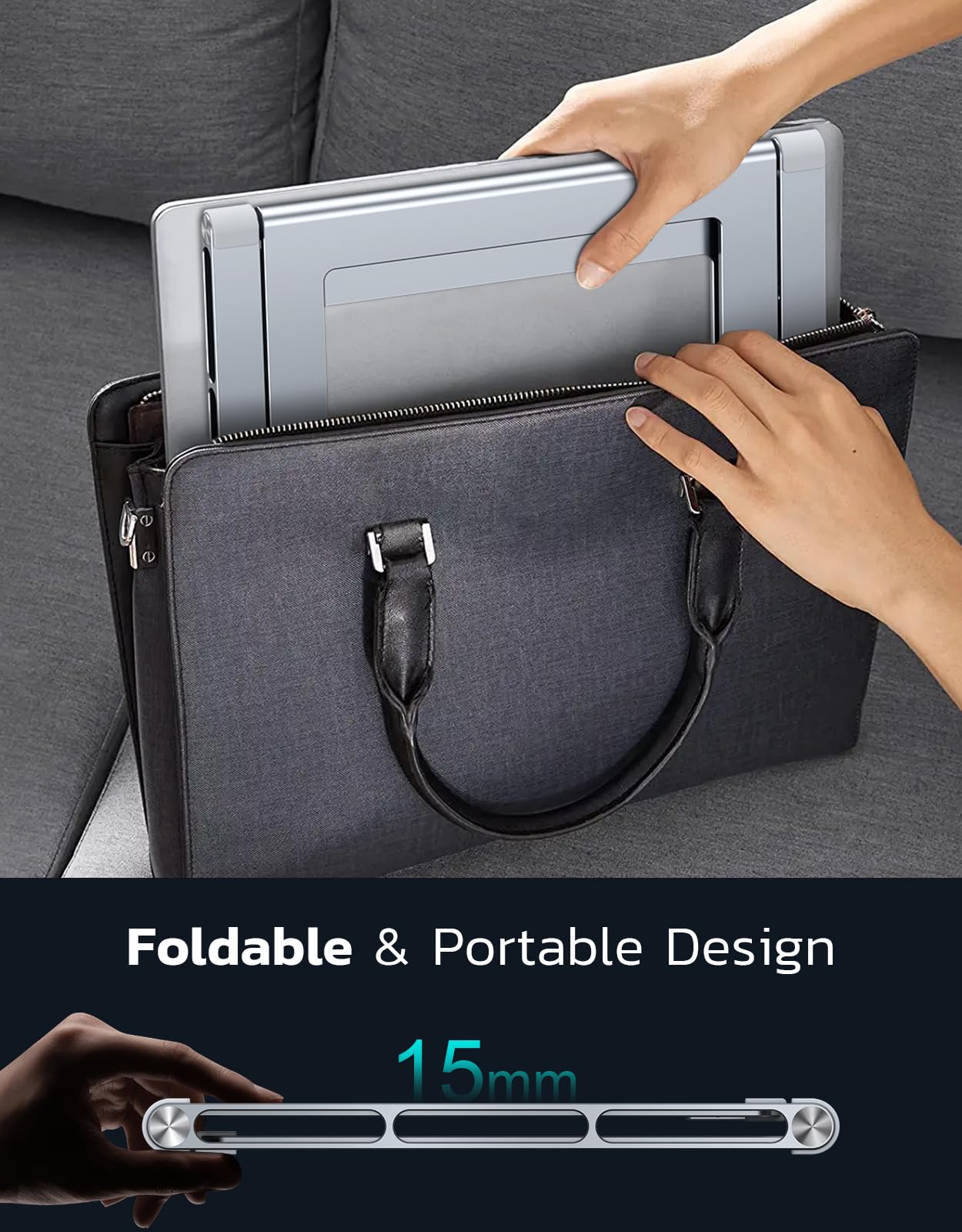 Mua RIWUCT Foldable Laptop Stand, 【Ultra Thin】 Adjustable Aluminum ...