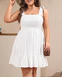 Women’s Plus Size White Dresses Summer Casual