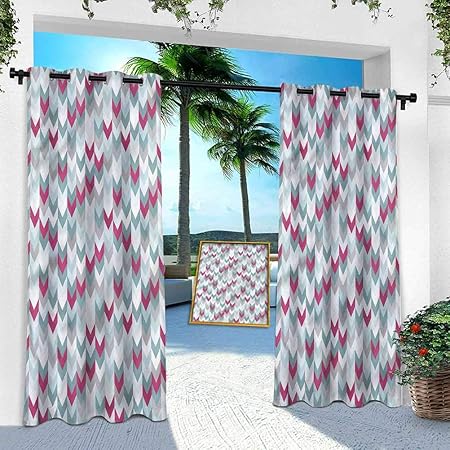 Aishare Store - Cortina para patio al aire libre, diseño de rayas