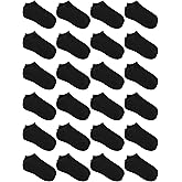 URATOT 24 Pairs Kids' Low Cut Socks - Boys' or Girls' Half Cushion Athletic Ankle Socks