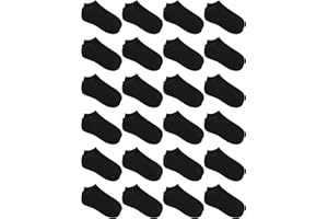 URATOT 24 Pairs Kids' Low Cut Socks - Boys' or Girls' Half Cushion Athletic Ankle Socks