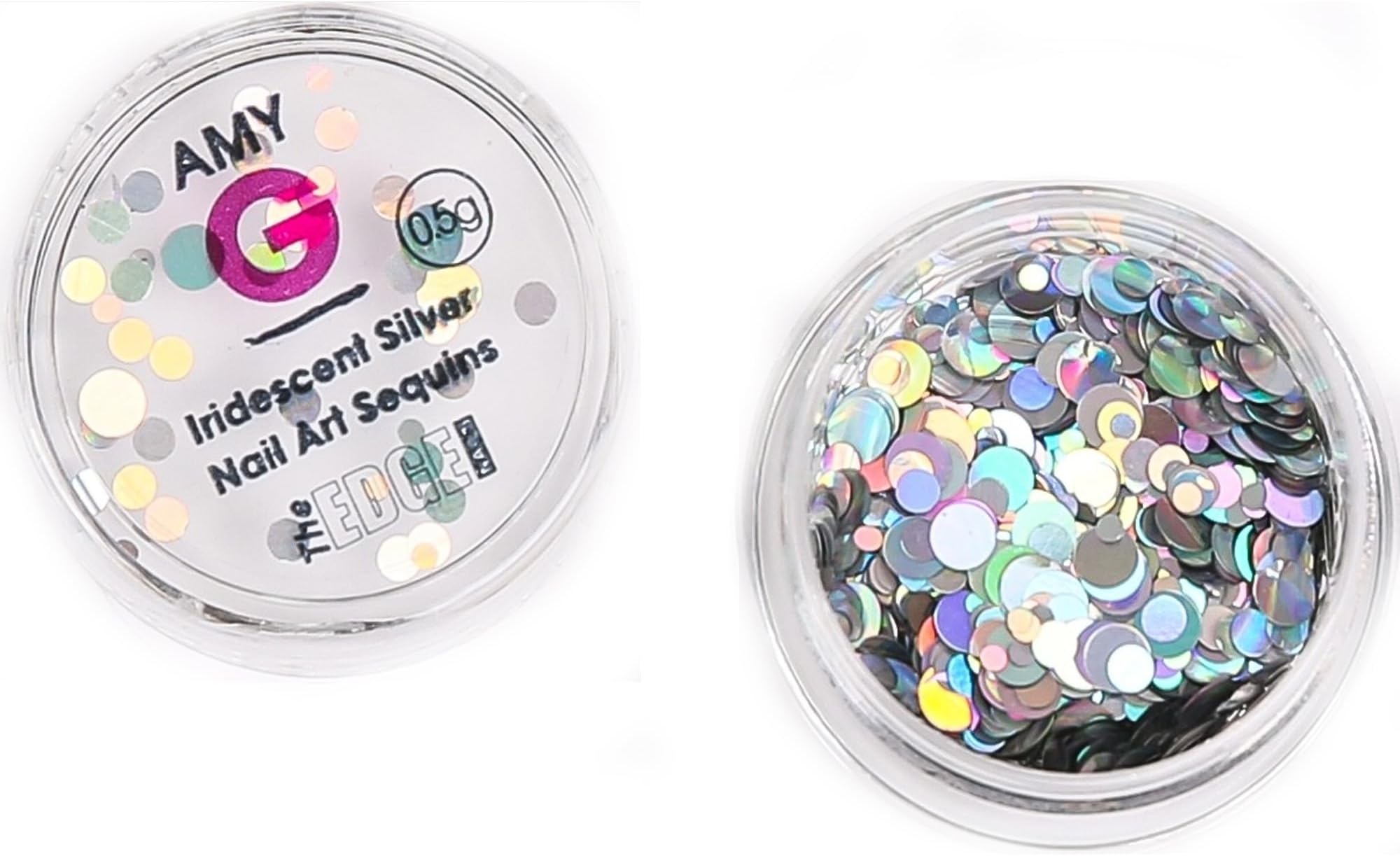 The Edge Nails - Amy G Nail Art Collection - Iridescent Nail Art Sequins - Silver 0.5g (3003075)