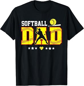 Softball Dad Father's Day Sport Coach Dad Father Daddy Men T-Shirt