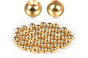 TG-DZURI Tungsten Beads for Fly Tying, 50pcs Tungsten Cyclops Beads 5 Colors 13 Sizes Fly Tying Materials Beads Hook Size 1#-24#