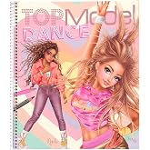 Depesche 12227 TOPModel Dance Colouring Book with 30 Pages for Creating Models Designs and Outfits, Colouring Book with Sticker Sheet, Stencils etc.