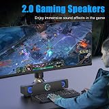 Smalody PC Speakers USB Soundbar with LED Lights, 5W Dual Driver view 6