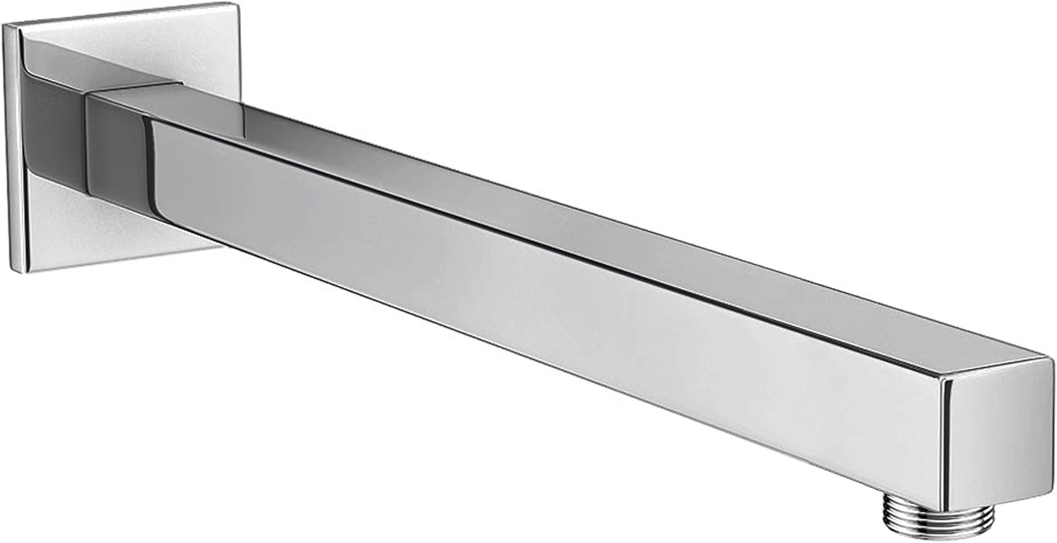 Drizzle 12 Inch Square Shower Arm/Bathroom Overhead Shower Arm/Rain