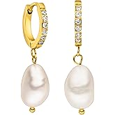 PURELEI Malahi Hoop Drop Earrings Women's Stainless Steel Waterproof Fashion Jewelry