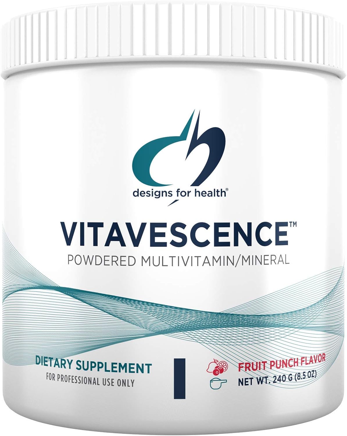 Designs for Health Fizzy Multivitamin, Multimineral Drink Powder - Vitavescence Powder w/Vitamin C + Trace Minerals, Immune Support Vitamins D + Zinc, Natural Fruit Punch Flavor (30 Servings / 240g): Health & Personal Care