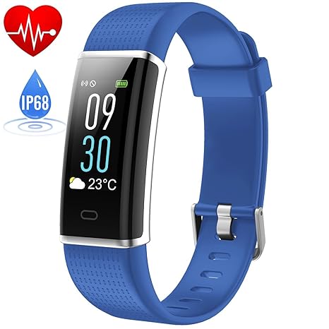 HETP Fitness Armband mit Pulsmesser, Fitness Trackers Schrittzähler Uhr Pulsuhr Wasserdicht IP68 Bluetooth Aktivitätstracker 