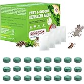 【𝐇𝐢𝐠𝐡𝐥𝐲 𝐄𝐟𝐟𝐞𝐜𝐭𝐢𝐯𝐞】 Mouse Rodent Repellent – Peppermint Oil Rodent & Insect Repellent Balls, Plant-Based Deterrent for Mice, Rats, Roaches & Bugs, Indoor & Outdoor Use, 24 Pack