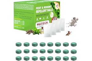 CACUTUSGO 【𝐇𝐢𝐠𝐡𝐥𝐲 𝐄𝐟𝐟𝐞𝐜𝐭𝐢𝐯𝐞】 Plant-Based Peppermint Oil Rodent & Insect Repellent Balls, Natural Deterrent for Mice, Rats, Roaches & Other Bugs, Indoor & Outdoor Long-Lasting Protection, 24 Pack