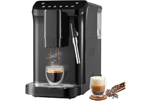 VEVOR Automatic Espresso Machine, 20 Bar Auto Coffee Machine with Frother Steam Wand, Built-In Grinder and 15-Level Grinding Settings, Professional Espresso Coffee Maker with 1.5L Water Tank
