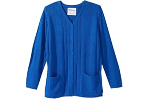 Silvert’s Women’s Open Back Cardigan, Adaptive Assisted Dressing Sweater with Snap Closures