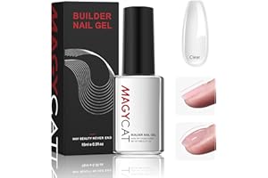 MAGYCAT Builder Nail Gel Clear Builder Structure Gel for Nails 15ml Rubber Base Gel Polish Hard Gel for Broken Nails Extension Art Design Nail Gift for Women