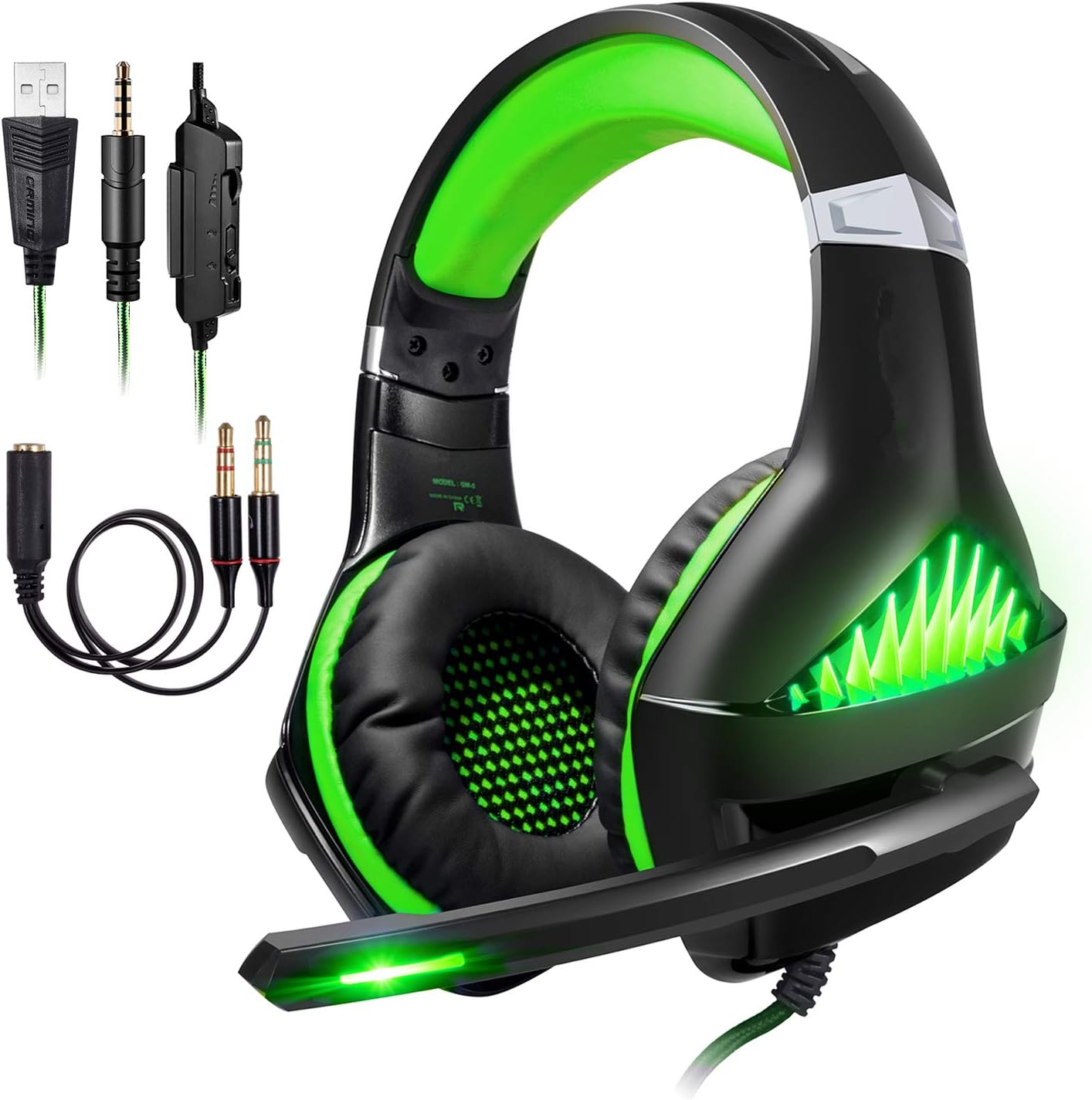 Beexcellent Micro Casque Gaming PS4 Casque PC Ultra-Léger Stéréo Lumière Stéréo Bass Anti-Bruit