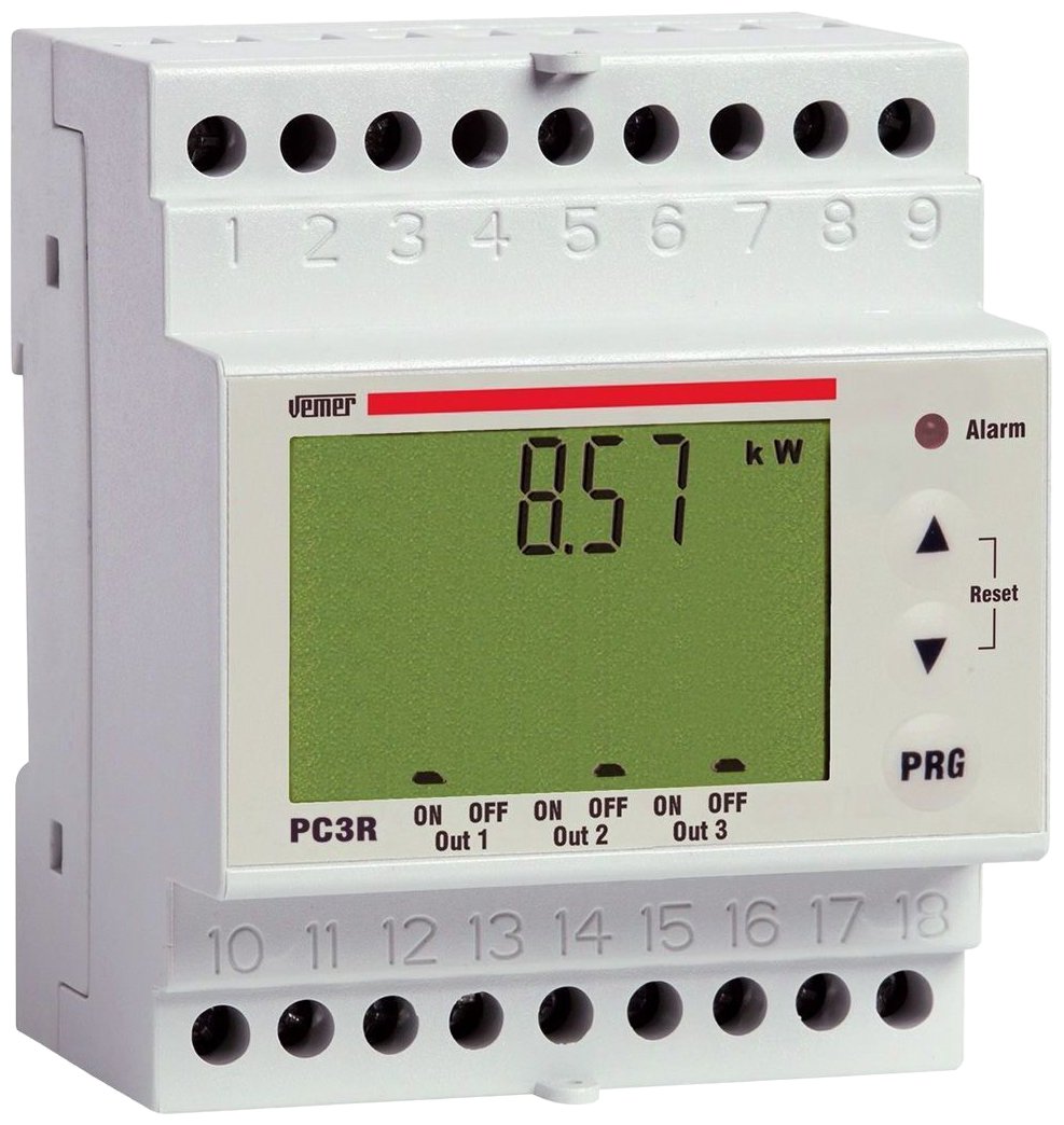 VEMER VE467700 model PC3R Load controller with 3 relays. Color white